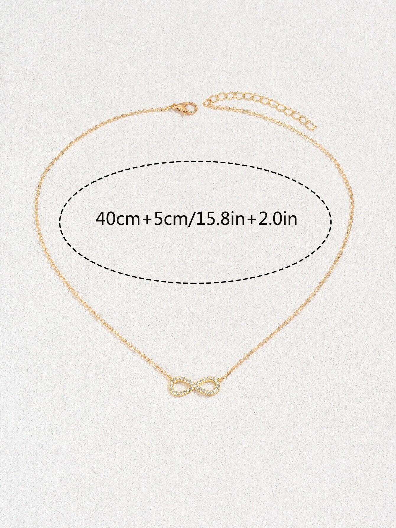 1Pc Cubic Zirconia Infinity Symbol Charm Necklace Copper Jewelry