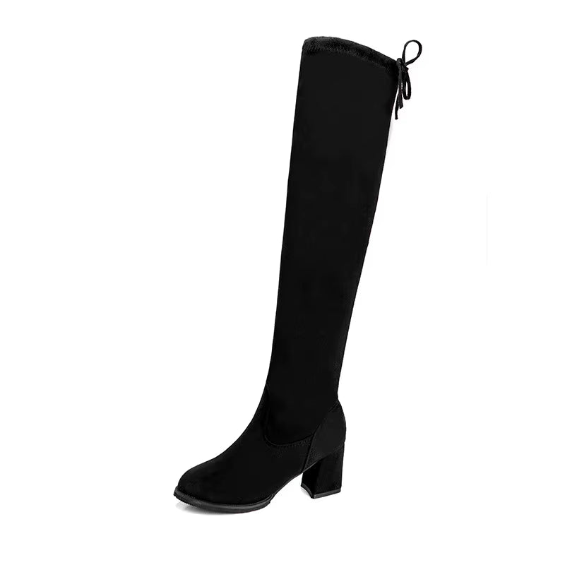 2020 Fashion Women Boots Spring Winter over the Knee Heels Quality Suede Long Comfort Square Botines Mujer Thigh High Boots