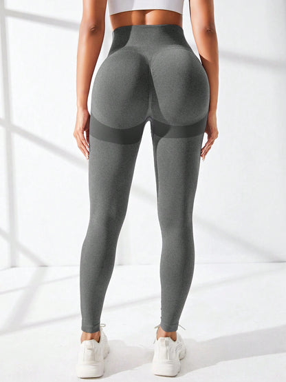 Sport Studio Yoga Leggings Seamless High Stretch Tummy Control Scrunch Butt Active Tights with Wideband Waist