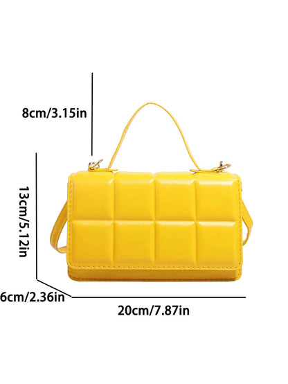 Lightweight,Business Casual Mini Square Bag Quilted Irregular Flap PU for Teen Girls Women College Students,Rookies & White-Collar Workers Perfect for Office,College,Work ,Business,Commute,Outdoors, Travel, Outings