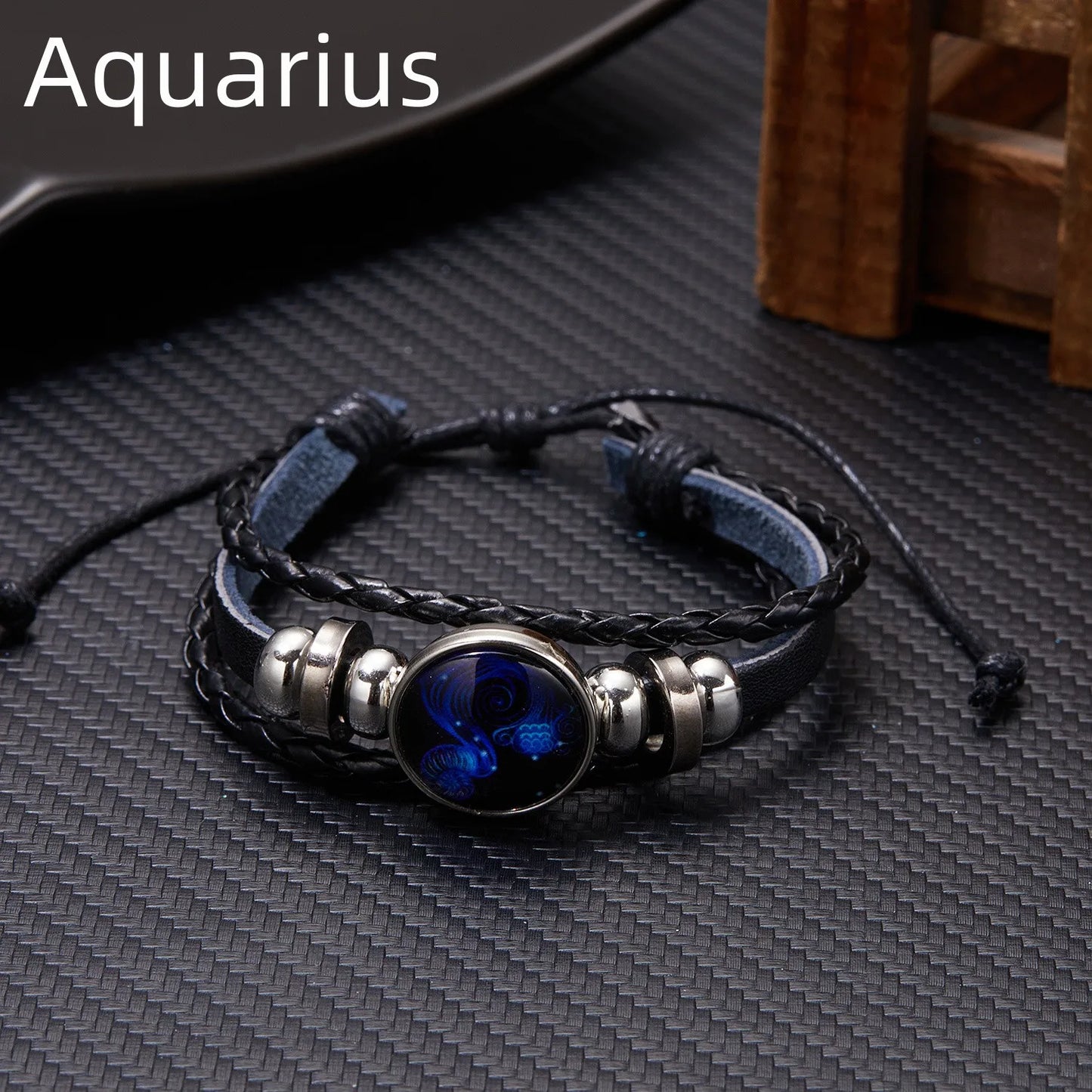 12 Constellation Zodiac Sign Charm Luminous Bracelets Men Women Vintage Multilayer Wrap Leather Bracelet & Bangle Birthday Gift