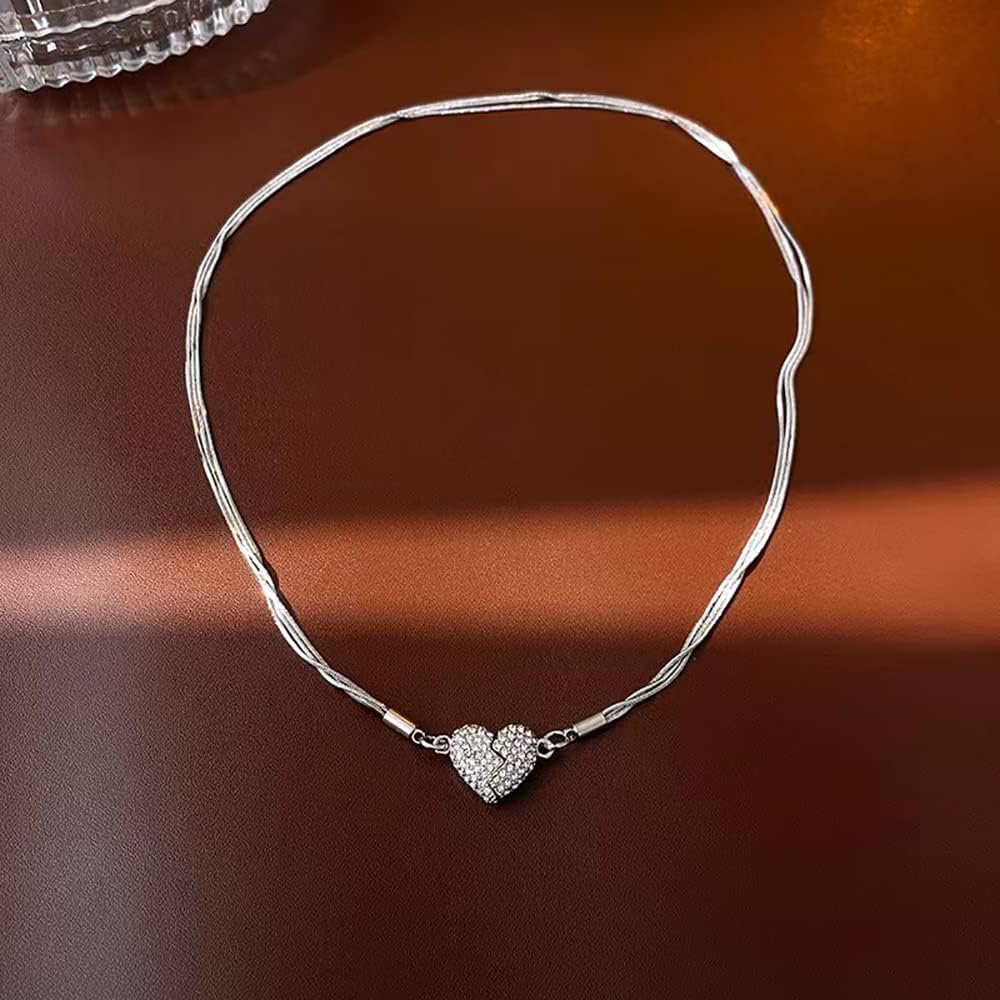 Rhinestone Broken Heart Necklace