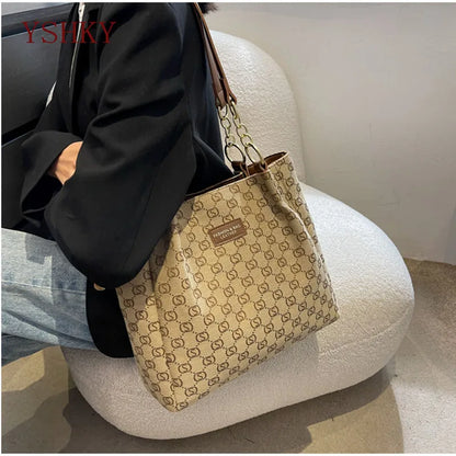 New Women Bag Shoulder Bag Handbag Sac a Main Casual Foreign Style Plaid Women'S Bag Large Capacity Tote Bags