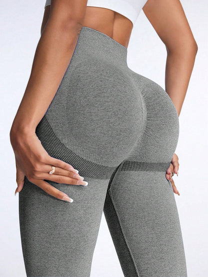 Sport Studio Yoga Leggings Seamless High Stretch Tummy Control Scrunch Butt Active Tights with Wideband Waist